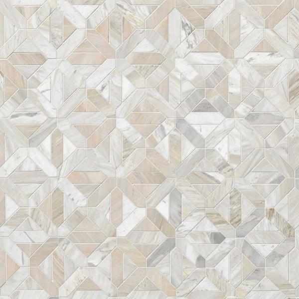 MSI Take Home Sample - Athena Gold Geometrica 6 in. x 6 in. Honed Marble Floor and Wall Tile