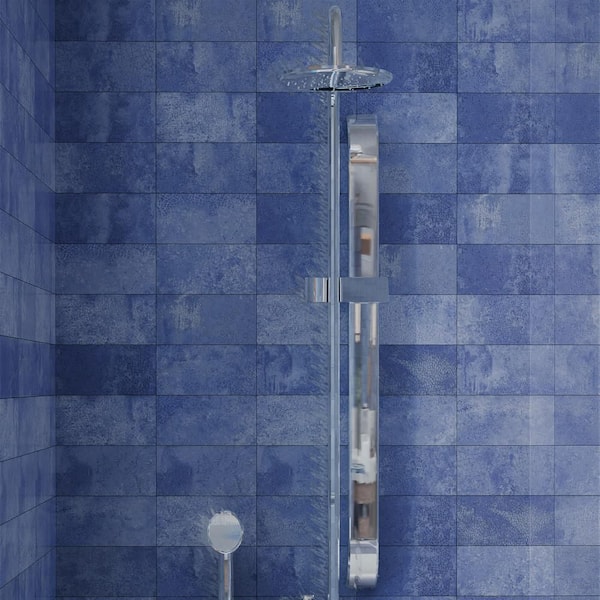 Myst Blue Lava 4 in. x 8 in. Ceramic Wall Tile (5.75 square feet /Case)