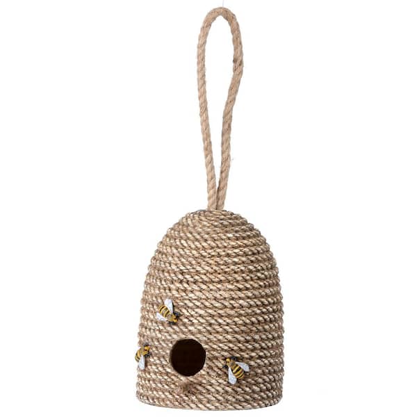 Regency International 8.5 in Brown Resin Beehive with Bees