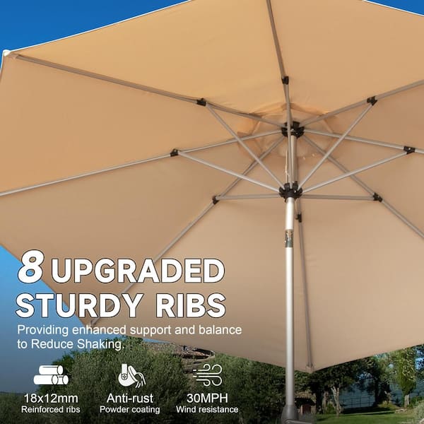 9 ft. Patio Umbrella, UV Protection Waterproof Market Sun