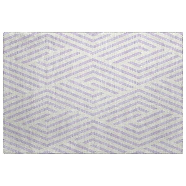 Dream Shag Premium Machine Washable Abstract ADS550 Lavender 2 ft. x 3 ft. Accent Rug