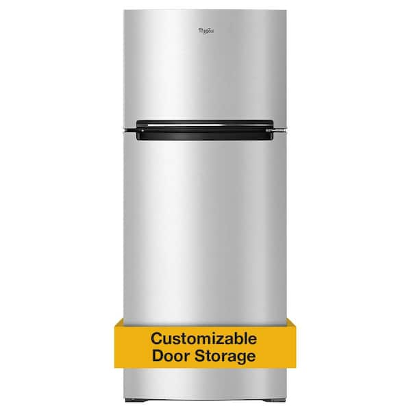 Whirlpool 18 cu. ft. Top Freezer Refrigerator in Stainless Steel WRT518SZFM  - The Home Depot