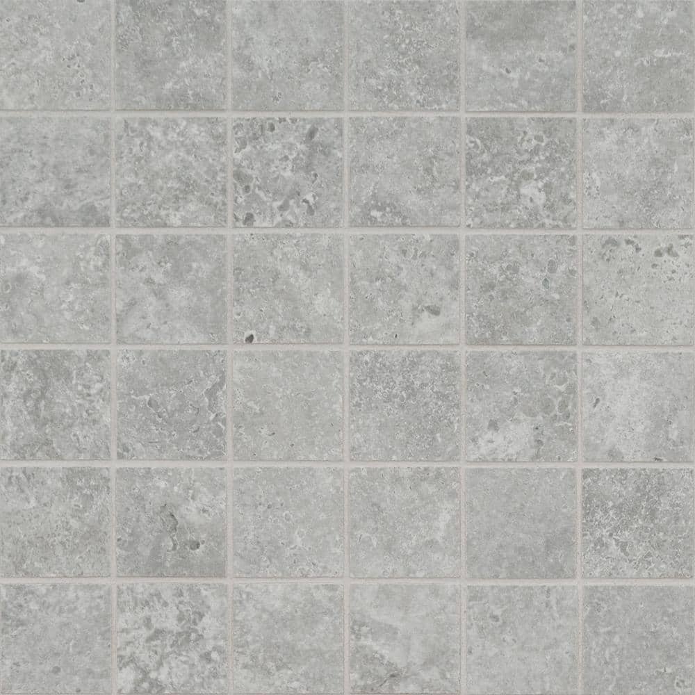 Take Home Tile Sample-Legaras Gray 4 in. x 4 in. Matte Porcelain Mesh-Mounted Mosaic Floor and Wall Tile price history on PriceWatchPro