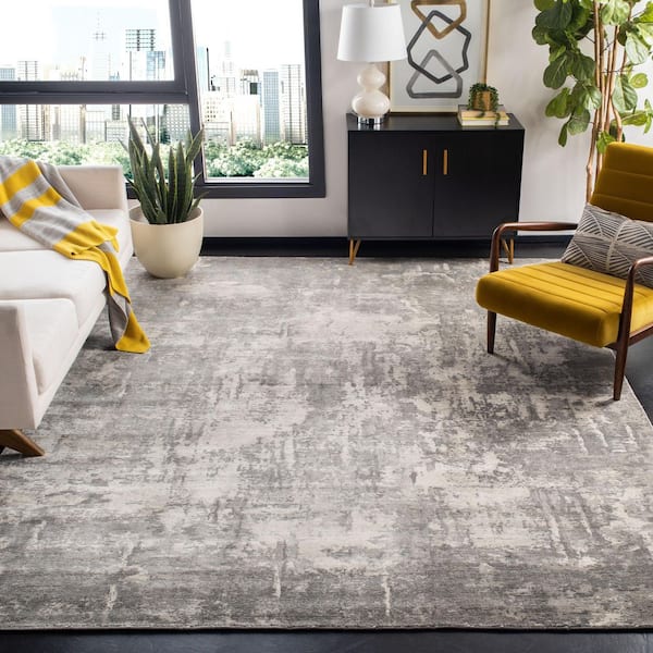 Mirage 8 ft. x 10 ft. Gray/Silver Distressed Marble Area Rug
