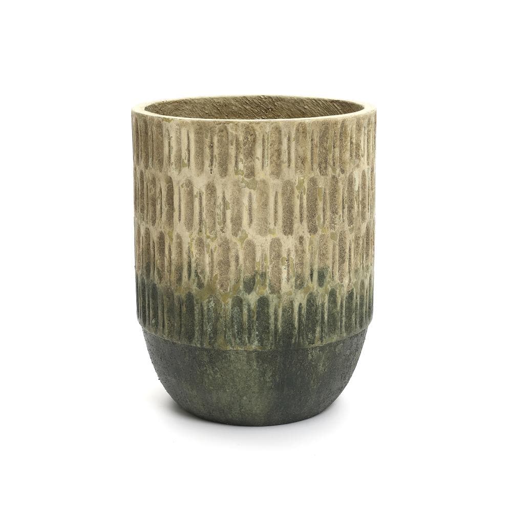 Old-World Brown with Green Bottom 16.5-Inch Tall Round Cement Planter price history on PriceWatchPro