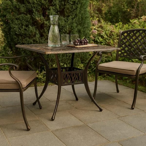 Nook Bronze Square Metal Outdoor Dining Table