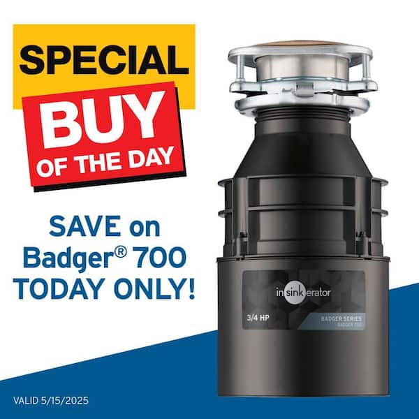 Badger 700, 3/4 HP Continuous Feed Kitchen Garbage Disposal, Badger Series