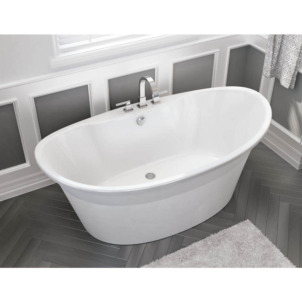 60'' x 32'' Freestanding Tub with Integrated Waste and Overflow in