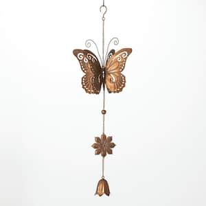 31.5 in. Copper Metal Butterfly Chime