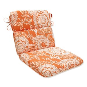 Paisley Orange/Ivory Addie Rectangular Outdoor Seat Cushion