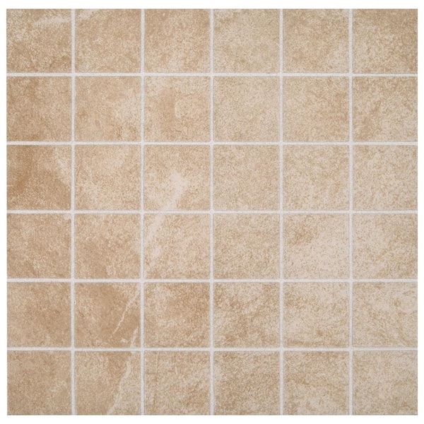 Daltile Portland Stone Beige 4 in. x 4 in. Glazed Ceramic Mosaic Tile Sample