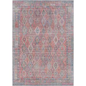 Hull Red/Navy 3 ft. x 10 ft. Indoor Machine-Washable Area Rug