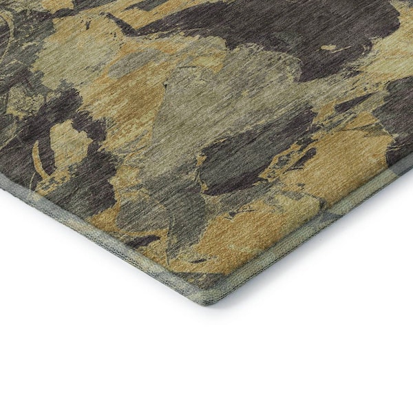 Mayfield Premium Machine Washable Abstract AMF1344 Charcoal 2 ft. x 3 ft. Area Rug