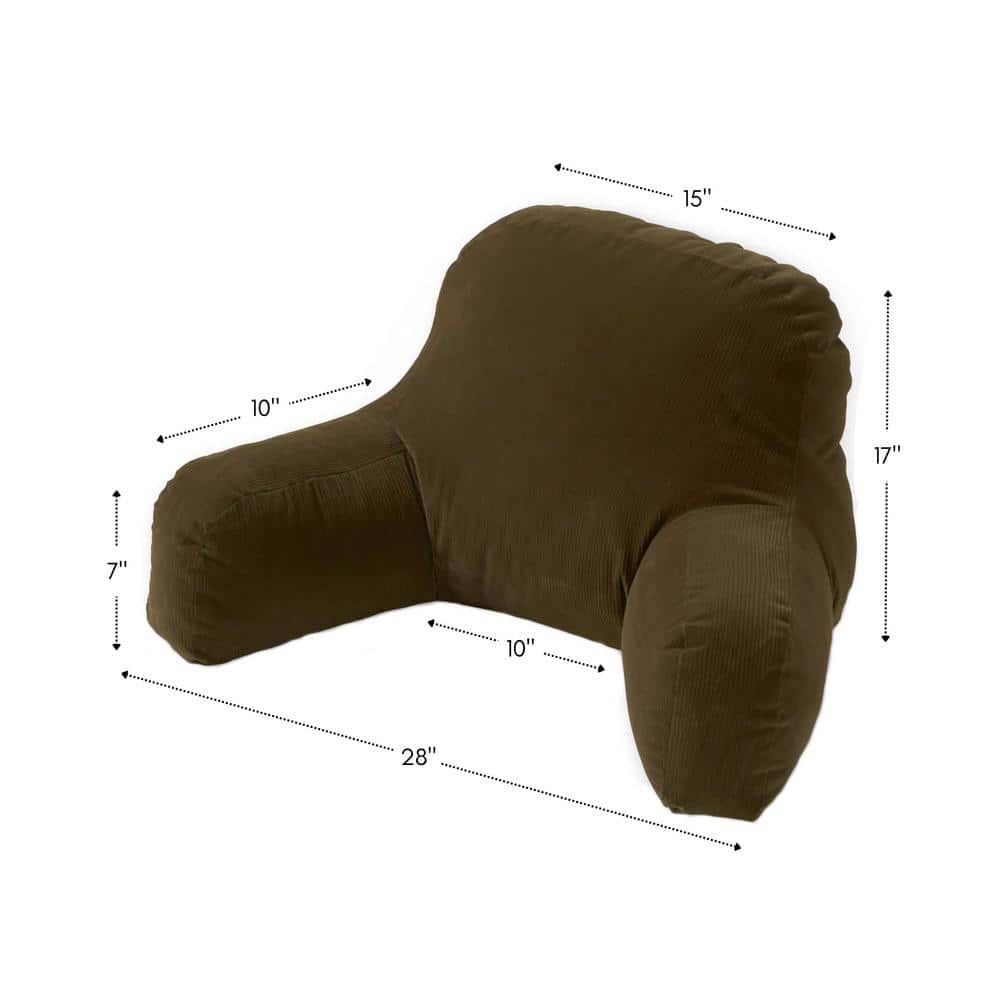 Sage Green Corduroy Microfiber Bed Rest Pillow with Arm Supports