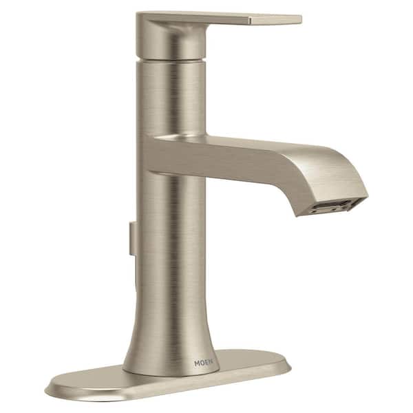 Genta LX Single-Handle Single Hole Bathroom Faucet with Drain Assembly in Brushed Nickel