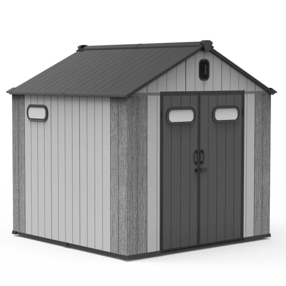 7.8x7.8FT Resin Outdoor Storage Shed with Lockable Door and Windows & Vents Plastic Tool Storage Shed 60 sq.ft. price history on PriceWatchPro