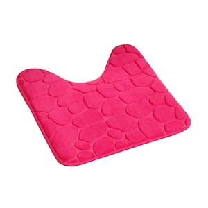 3-D-Pebbles 20 in. x 20 in. Pink Memory Foam Contour Bath Mat