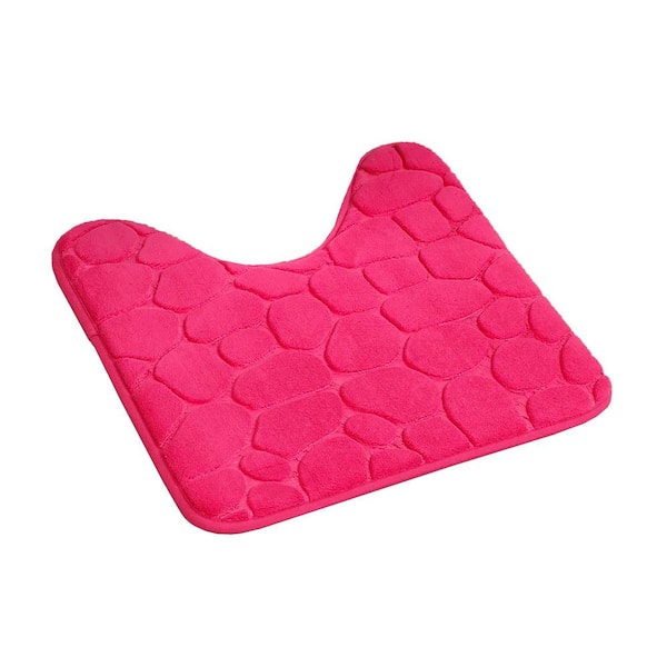 Unbranded 3-D-Pebbles 20 in. x 20 in. Pink Memory Foam Contour Bath Mat
