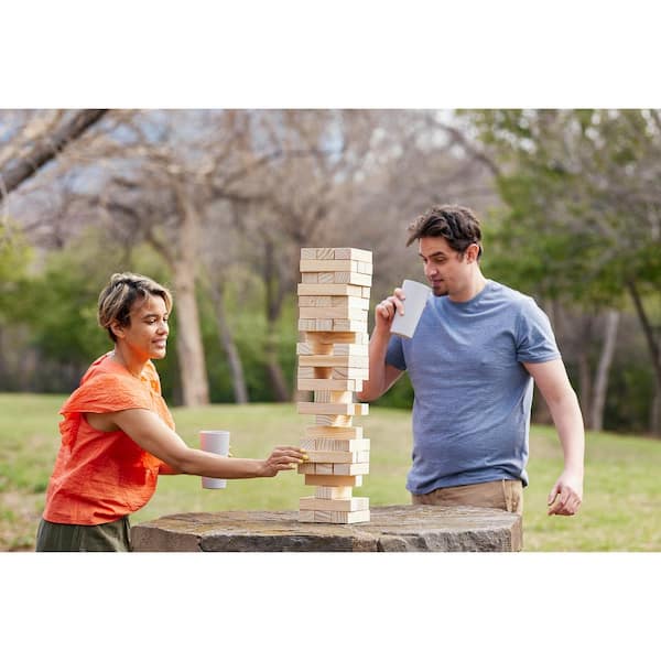 YARD GAMES Large Tumbling Timbers Wood Stacking Game with 56 Premium Pine  Blocks TIMBERS-003 - The Home Depot