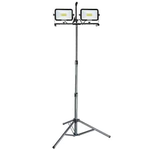 13,000 Lumens Dual-Head LED Work Light with All Metal Adjustable Telescoping Tripod, 9 ft. Power Cord, and Sealed Switch