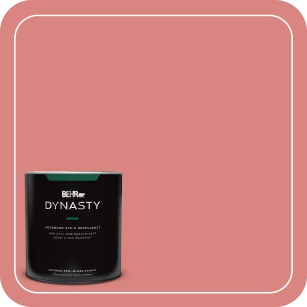 BEHR DYNASTY 1 qt. #M160-5 Pink Damask Semi-Gloss Enamel Interior Stain-Blocking Paint and Primer