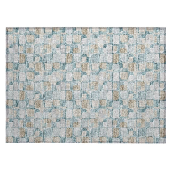Chantille Machine Washable Indoor/Outdoor Abstract ACN3096 Teal 3 ft. x 4 ft. Area Rug