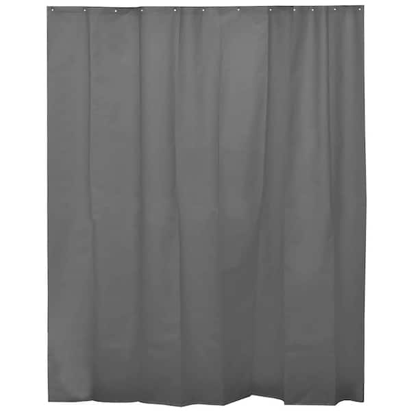 Solid Eva 71 in. x 78 in. Grey Bath Shower Curtain