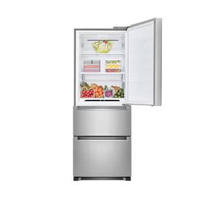 26.2 in. W 12 cu. ft. Bottom Freezer Refrigerator w/ Mult-Air Flow and Cooling Care in Platinum Silver, Counter Depth