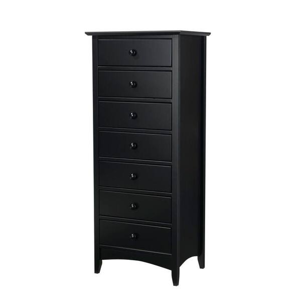 Unbranded Hawthorne 20 in. W 7-Drawer Chest in Black of Drawers
