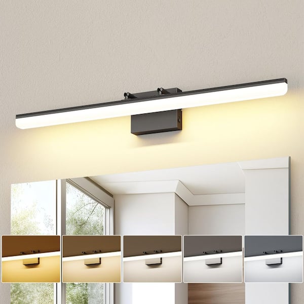 31.69 in. 1-Light Black LED Bathroom Vanity Light Bar with 5-CCT Adjustable Switch