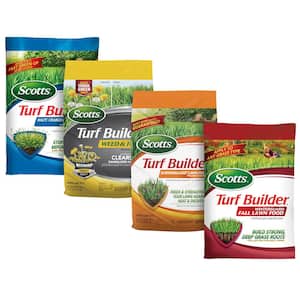 Turf Builder 4-Bag Lawn Fertilizer for Small Lawns with Halts, Weed and Feed5, SummerGuard and WinterGuard Lawn Food