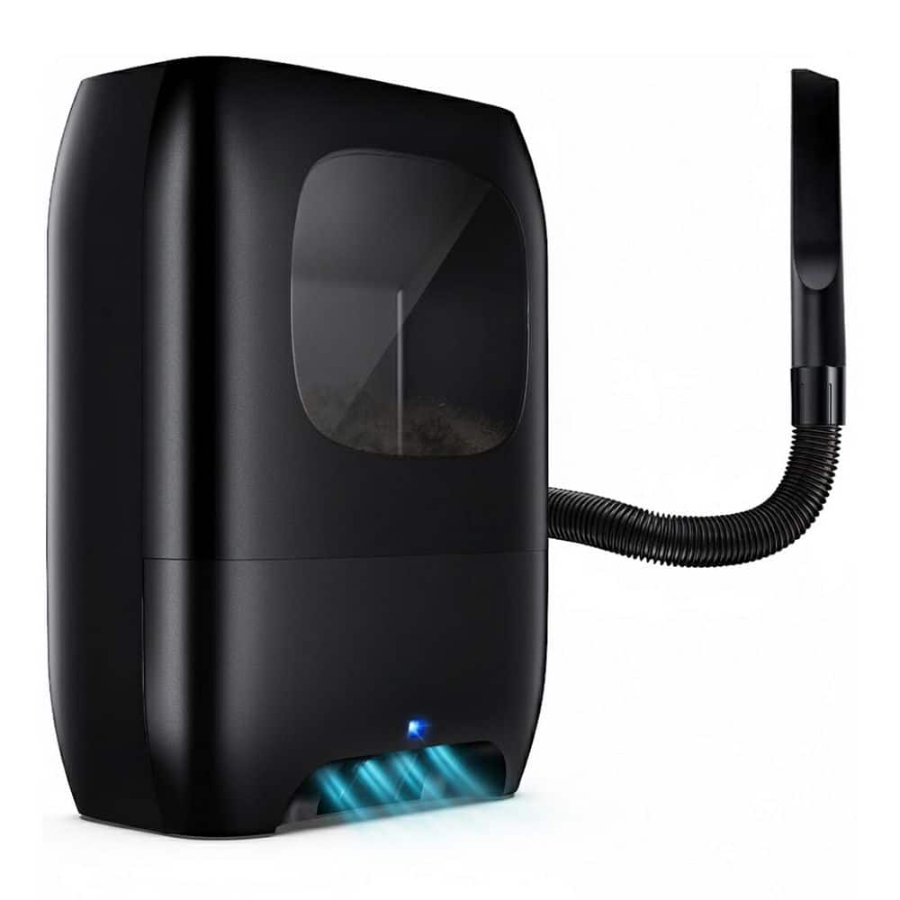 1500W Bagless Canister Vacuum Corded w 5-Layer Filter, Touchless Dustpan, 7QT Dust Bin, for Hard Floors Pet Hair, Black