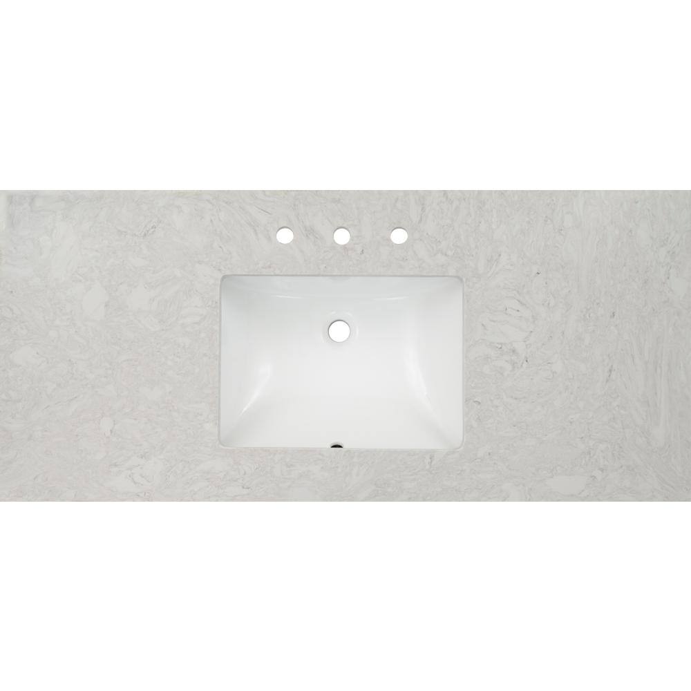 49 in. Drifting Fog Marble Vanity Top with White Undermount Sink
