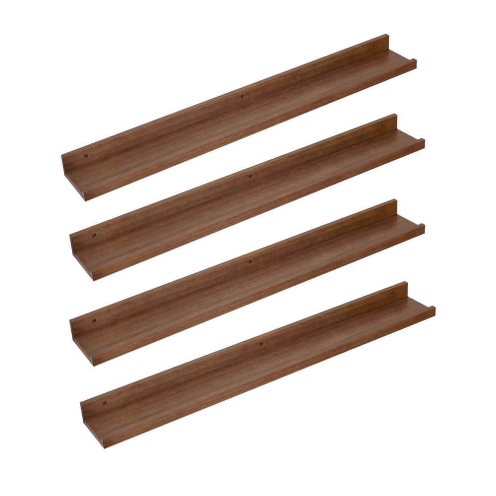 36 in. W x 5.12 in. D Walnut Decorative Wall Shelf