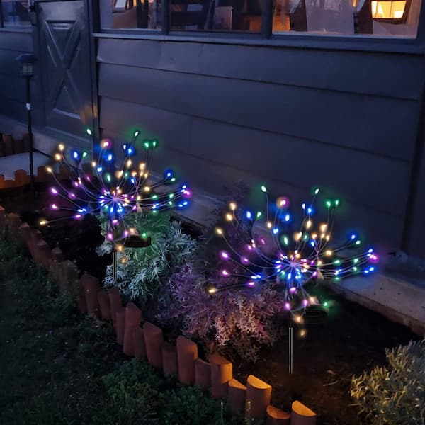 Solar Garden Lights Solar Firework Lights 120 LED Outdoor Waterproof with  Lighting Modes Twinkling and Steady-ON PUNG2L The Home Depot