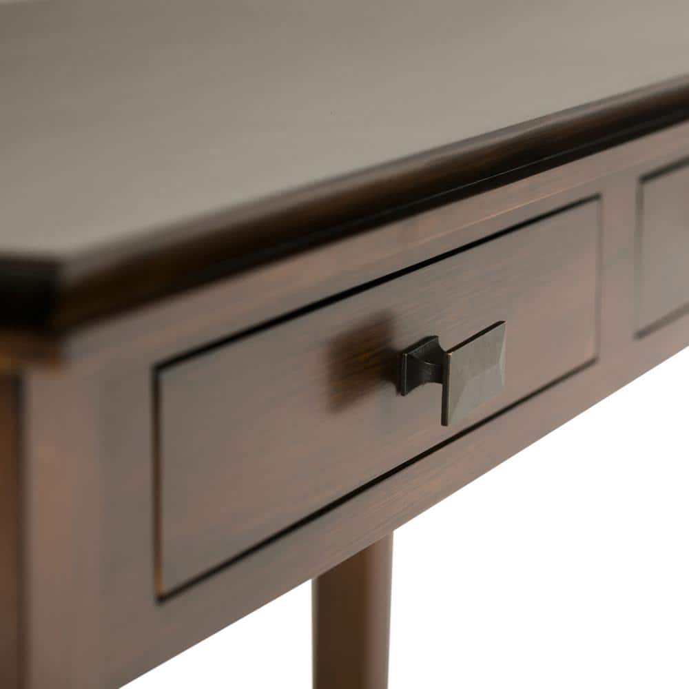 Artisan Transitional Solid Wood Console Table with Storage in Russet Brown