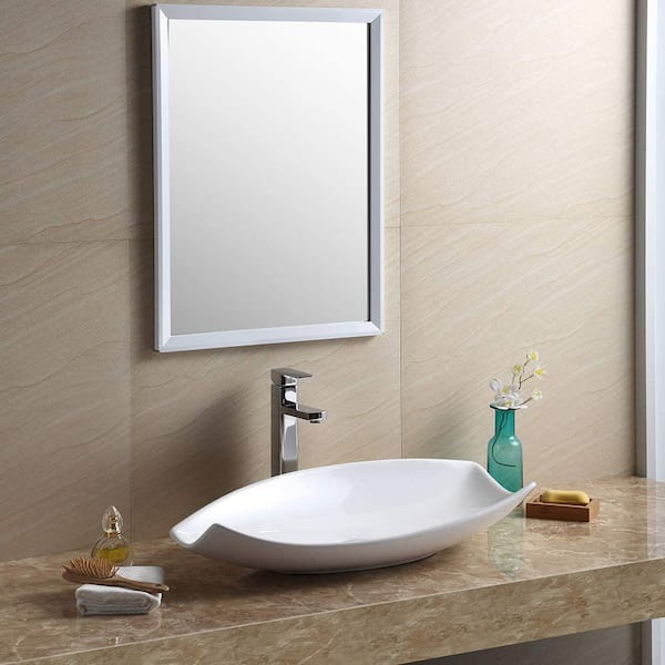 Fine Fixtures Modern Ceramic Oval Vessel Bathroom Sink with Overflow &  Reviews