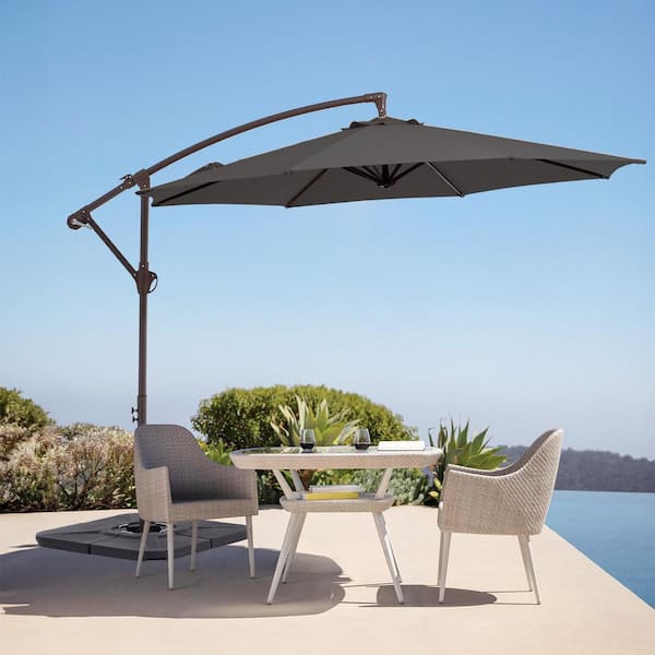 best patio umbrella with weighted base Backyard Expressions 4-Piece Offset Weight Set – Fill Water or Sand for Up to 170 lbs – Heavy-Duty Resin Plates with Carry Handles, Fits Most Cantilever Umbrellas Choose ABBLE INC Costway 10 ft. Outdoor Patio