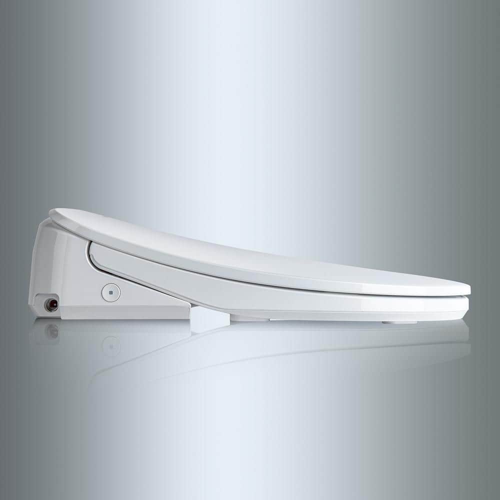 White Elongated Electric Smart Bidet Seat with Heated Features