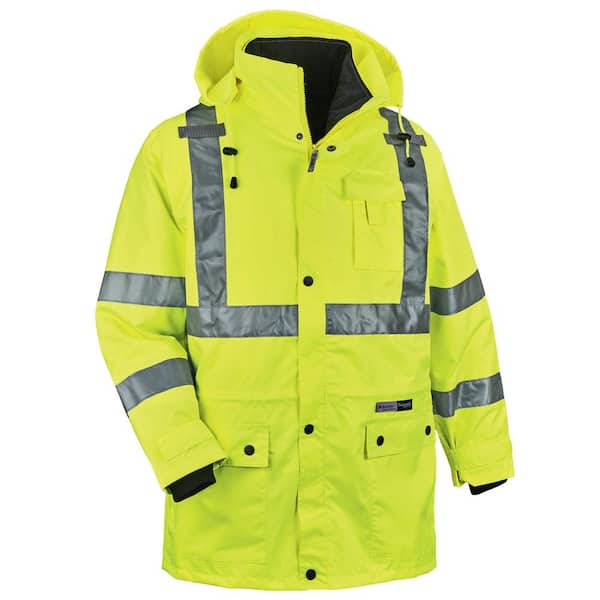 Ergodyne GloWear 8385 Men's X-Large Lime High Visibility 4-in-1 Jacket