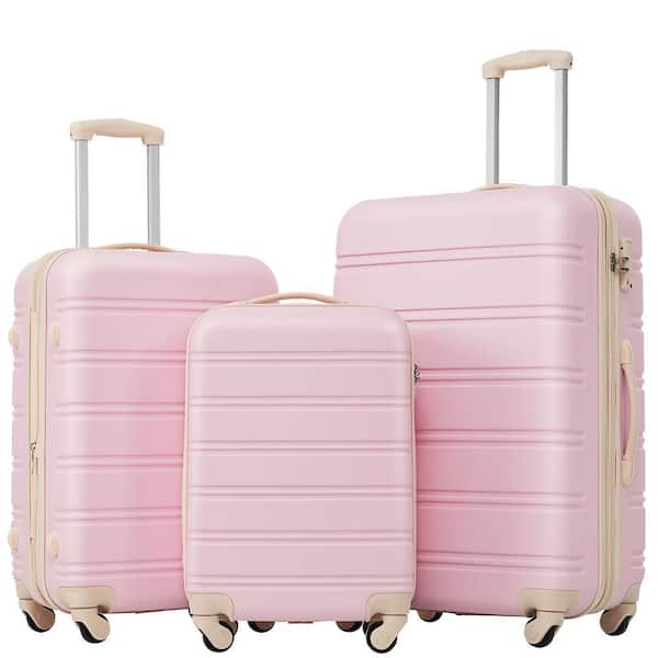 grossag 3-Piece Light Pink Spinner Wheels, Rolling, Lockable
