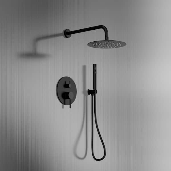 CRANACH Crozet 2-Spray Wall Mount Handheld Shower Head Shower Faucet 2.5 GPM in. Matte Black (Valve Included)