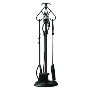 Gothic 5-Piece Fireplace Tool Set with Decorative Handles
