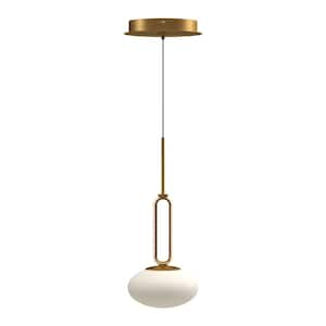 Tavira 6 in. 1 Light 11-Watt Brushed Gold Integrated LED Pendant Light