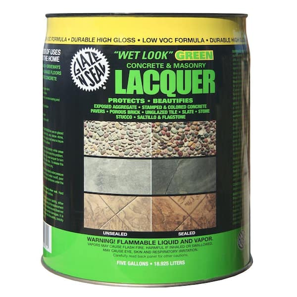 Glaze 'N Seal 5 Gal. Clear Wet Look Green Concrete and Masonry Lacquer Waterproofer and Sealer