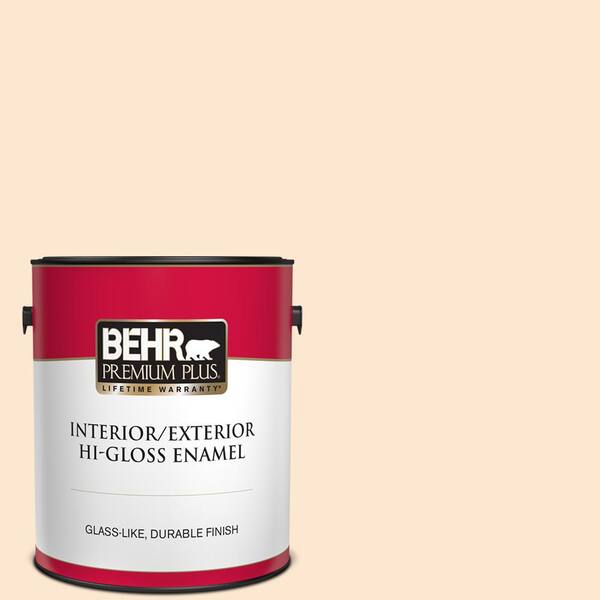BEHR PREMIUM PLUS 1 gal. #M230-2 Fair Ivory Hi-Gloss Enamel Interior/Exterior Paint