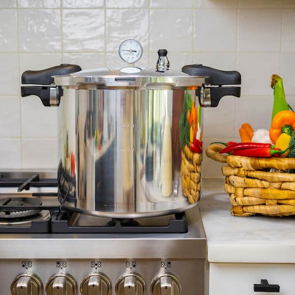 22 qt. Aluminum Pressure Cooker With Built-in Pressure Dial Gauge 22 qt. Aluminum Pressure Cooker With Built-in Pressure Dial Gauge