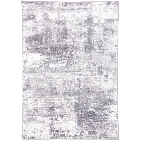 World Rug Gallery Distressed Modern Abstract Gray 3 ft. 3 in. x 5 ft. Area Rug