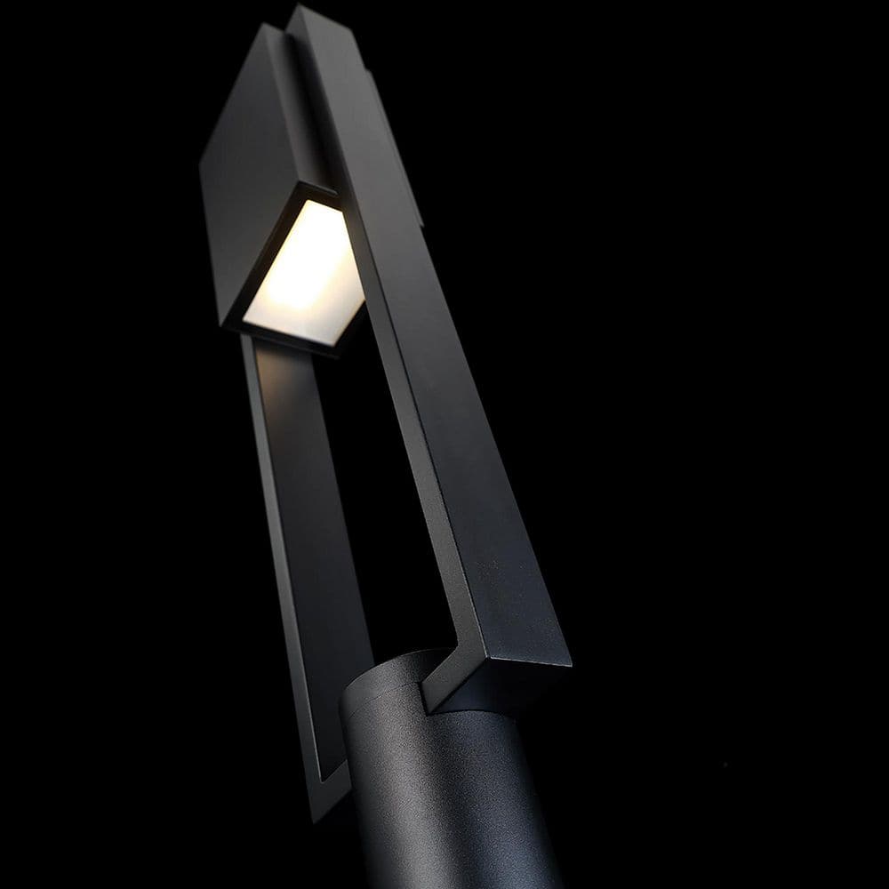 Black Modern LED Outdoor Post Light with 16W Bulb