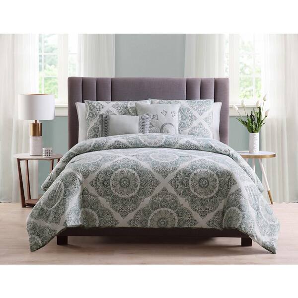 Morgan Home Eva 5-Piece Grey Full/Queen Comforter Set